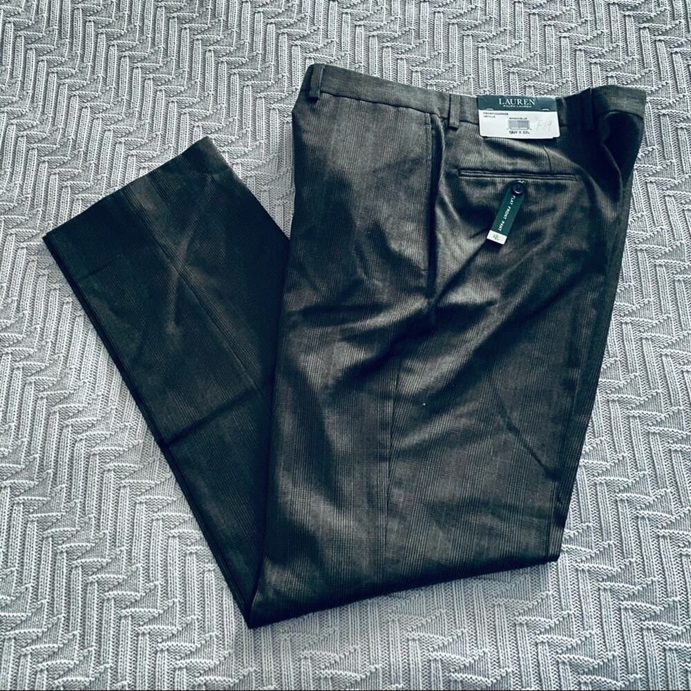 NWT Lauren Ralph Lauren brown plaid dress slacks